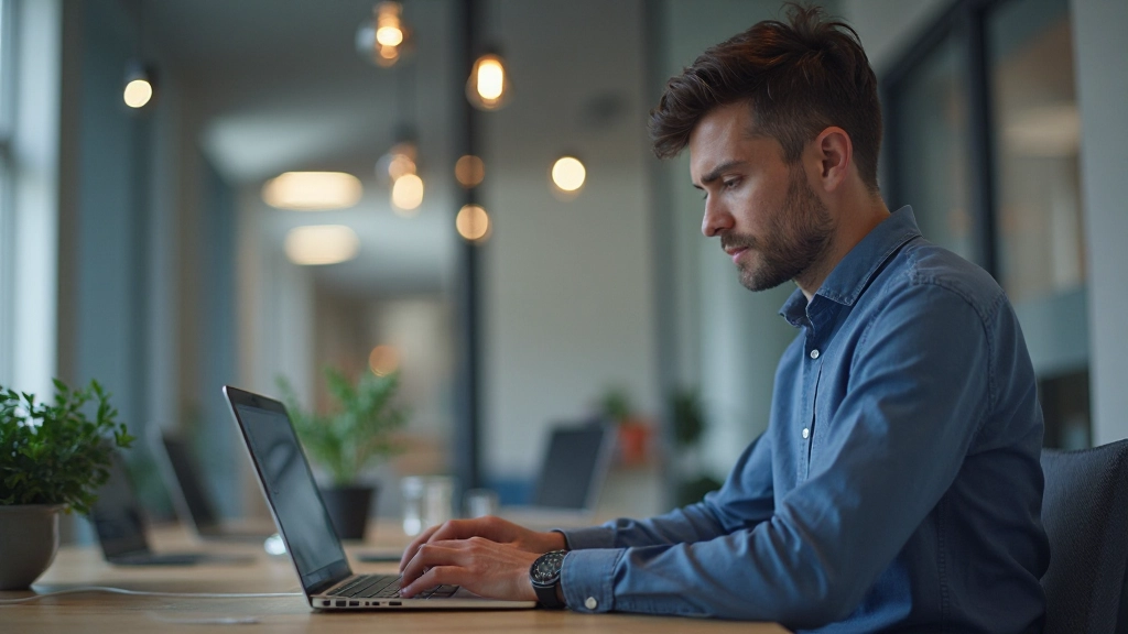 IT-специалист работает с современными технологиями в цифровой среде