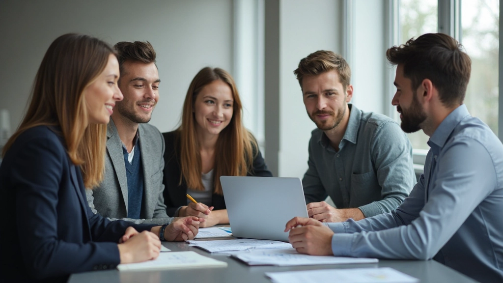 Группа специалистов обсуждает рыночный анализ на встрече