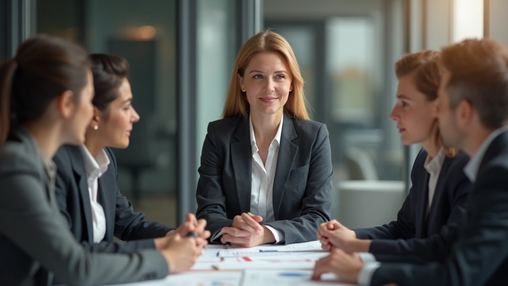 Лидер проводит встречу команды по планированию стратегических изменений